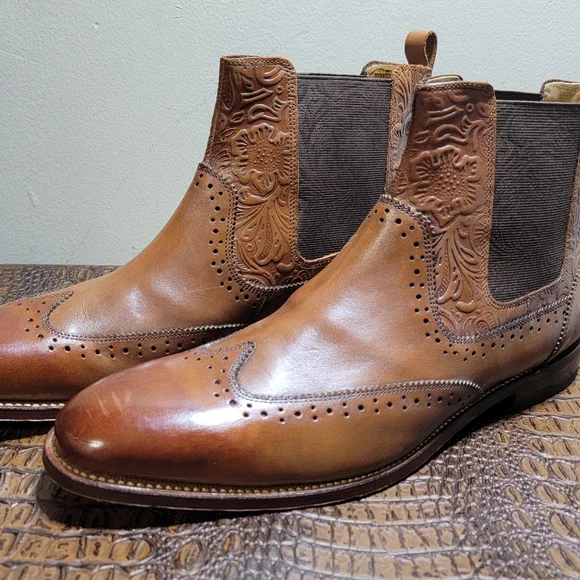 STACY ADAMS M2 WINGTIP CHELSEA BOOTS (SIZE 11) - Picture 4 of 15